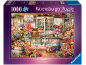 Puzzle de 1000 pièces avec une illustration colorée et détaillée d'un magasin de fleurs.