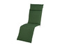 Un fauteuil inclinable de couleur vert foncé avec un dossier haut.