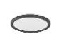 Plafonnier LED rond avec cadre gris foncé et diffuseur blanc.