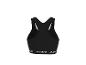 Soutien-gorge de sport noir avec inscription sur l'ourlet inférieur, vue arrière.