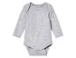 Un body bébé gris à manches longues.