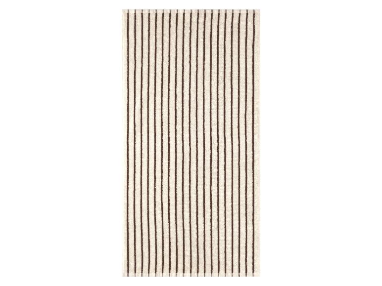 Tapis de bain ou serviette à rayures verticales marron et beige
