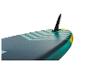 Planche de paddle gonflable turquoise et grise avec aileron.