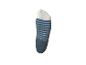 Chaussette courte rayée bleue et blanche avec le texte '31-34'