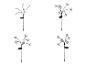 Lampes solaires décoratives : papillons, libellules et lumières.