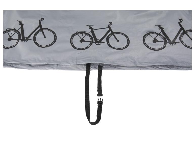 Housse de vélo avec sangles de fixation.