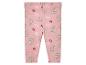 Leggings bébé rose à fleurs et feuillages.