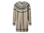 Robe pull beige avec motif Fair Isle en zigzag