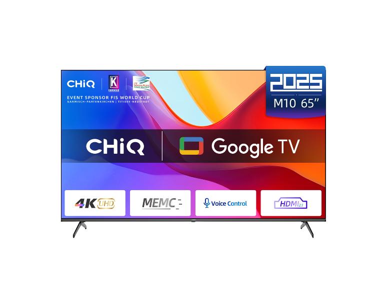 Téléviseur ChiQ M10 65' 4K UHD avec Google TV, commande vocale et HDMI 2.1.