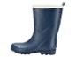 Botte de pluie bleue avec bordure supérieure blanche et semelle crantée