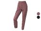 Un pantalon de sport marron-rouge foncé avec une taille et des chevilles élastiques.