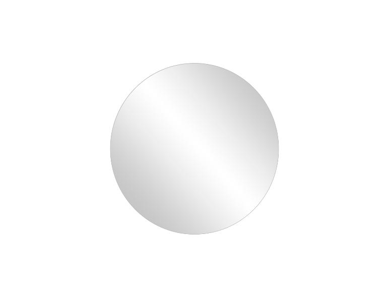 Un miroir rond avec une surface réfléchissante sur un fond blanc.