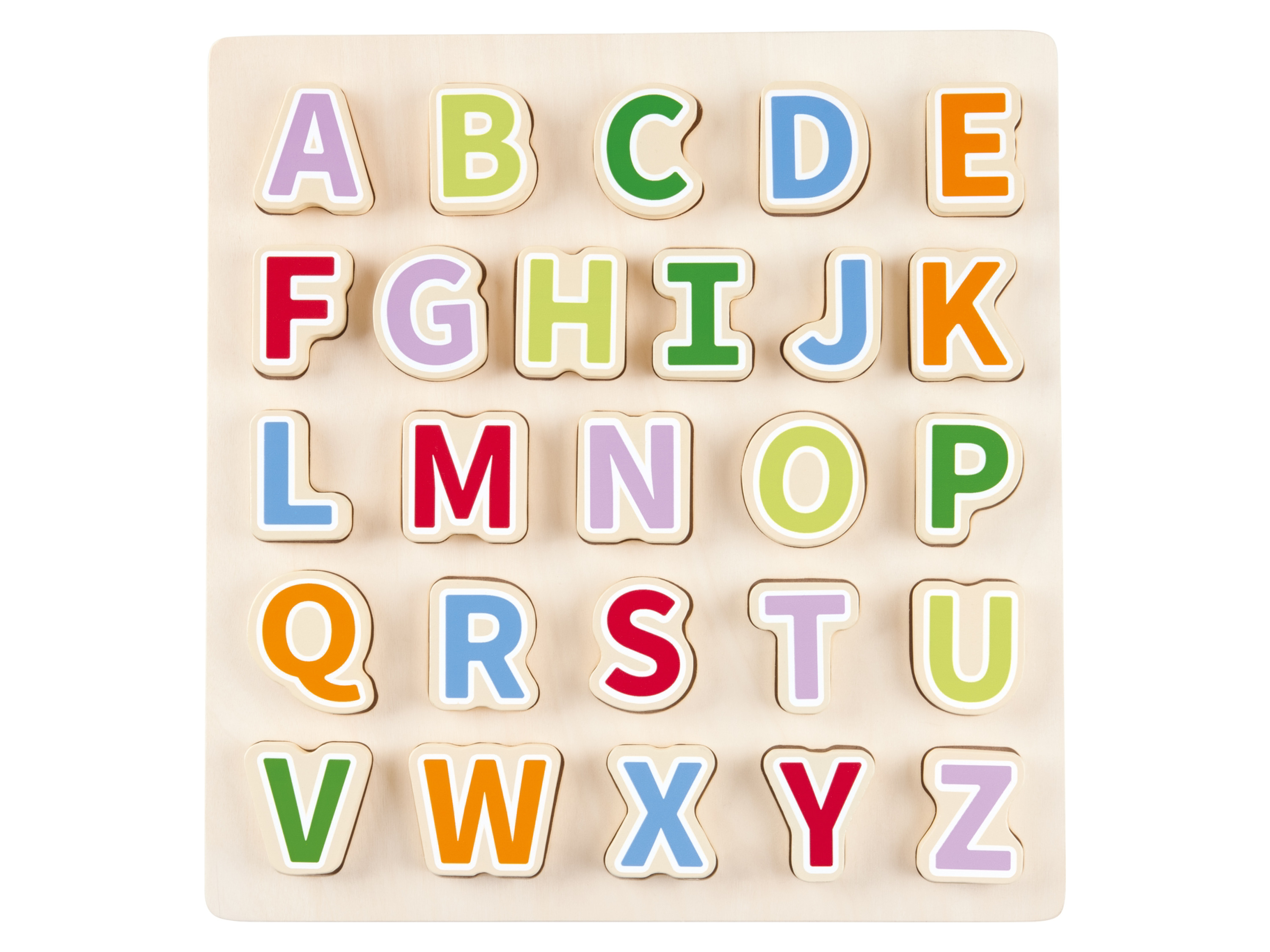 Playtive Jeu en bois (jeu d'encastrement lettres)