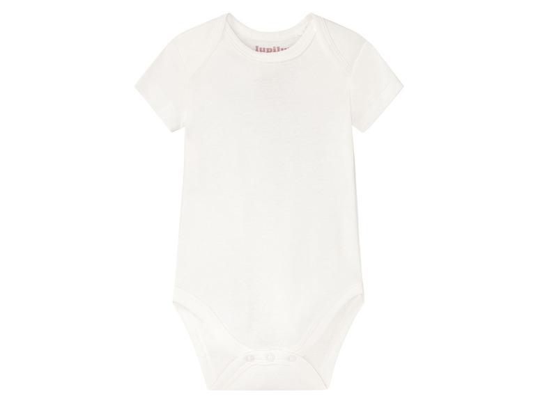Un body blanc pour bébé à manches courtes de Lupilu.