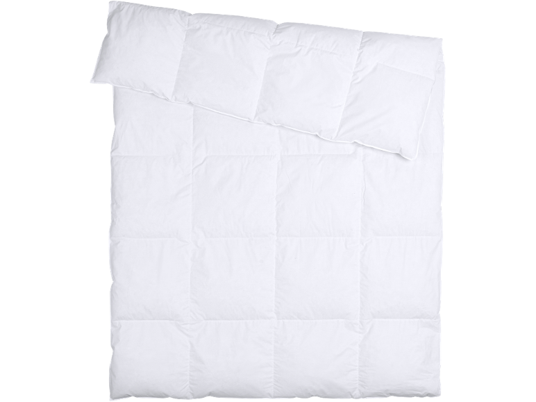 Couette blanche matelassée avec une section supérieure repliée