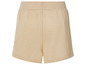 Shorts en maille beige avec ceinture élastique.