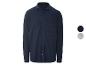 Une chemise à manches longues bleu marine avec des boutons.