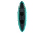 Un kayak gonflable pour deux personnes de couleur turquoise.