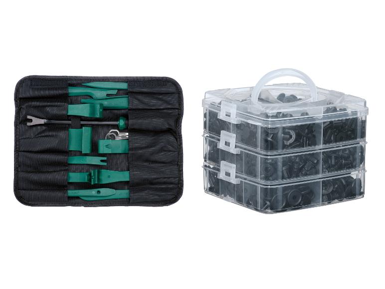 Kit d'outils de démontage de garnitures et assortiment de fixations automobiles