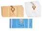 Sacs d'aspirateur Parkside : bruns, blancs et bleus.