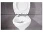 Une toilette blanche avec le couvercle de la cuvette des toilettes ouvert
