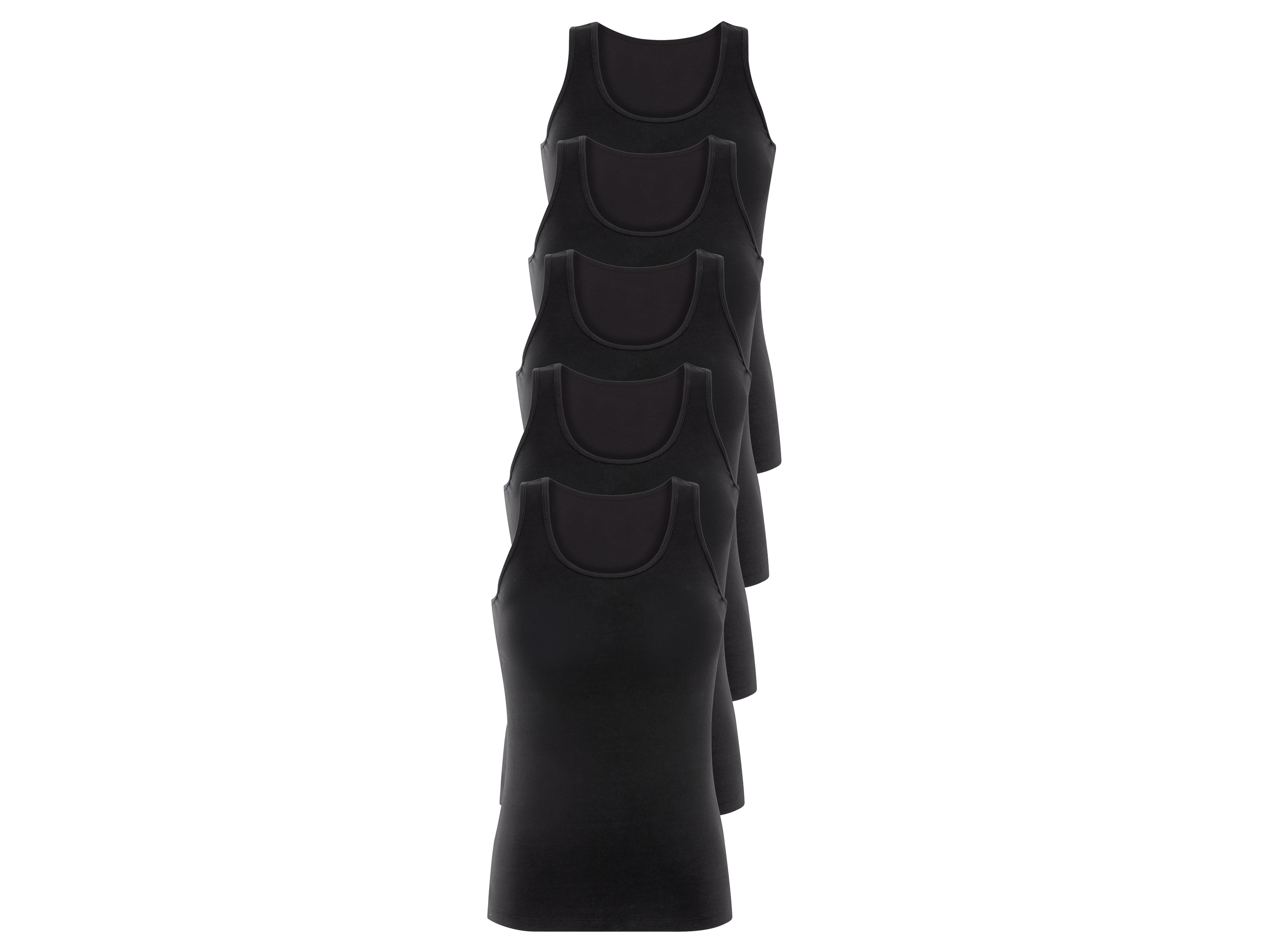 esmara® Lot de 5 débardeurs femme (M (38/40), noir)