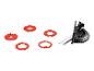 Ensemble de gabarit d'angle et rondelles rouges pour outils de coupe.