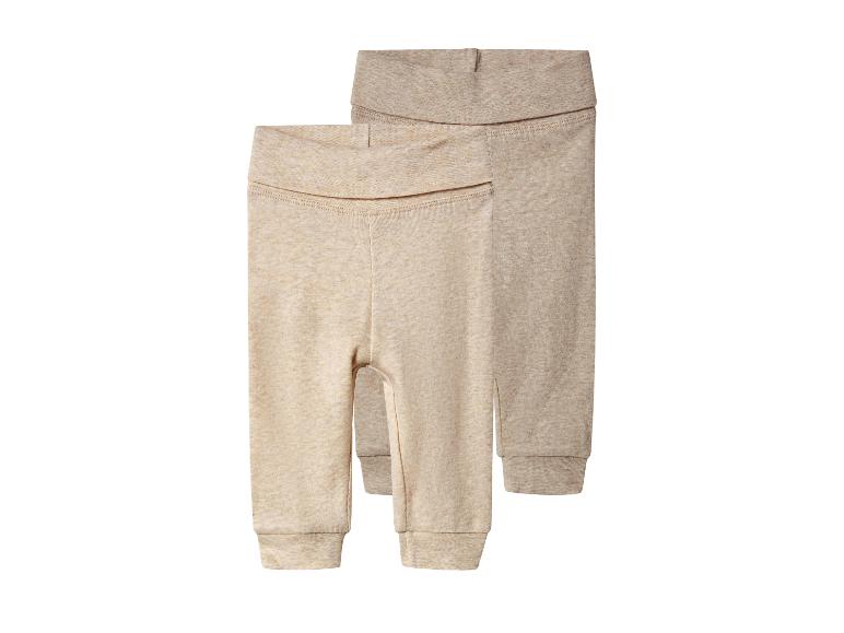Deux paires de pantalons de bébé beiges à taille large