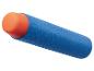 Une fléchette en mousse bleue avec une pointe orange.
