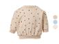 Sweat-shirt bébé beige à pois noirs avec trois options de couleur.