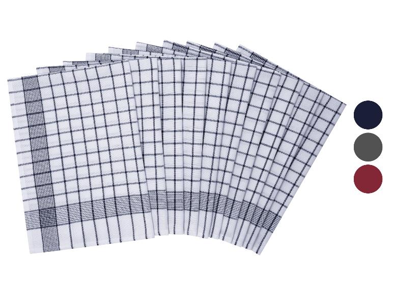 Lot de torchons de cuisine en coton à carreaux blancs et noirs avec options de couleur.