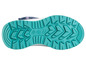 La semelle d'une basket bleue avec un profil turquoise.