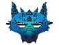 Un masque de dragon bleu avec des écailles