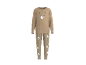 Pyjama à manches longues et pantalon beige avec motif d'ours.