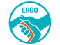 Logo avec une main tenant un produit ergonomique.