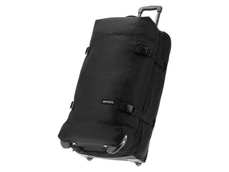 Sac de voyage noir Esmara avec roulettes et poignée télescopique