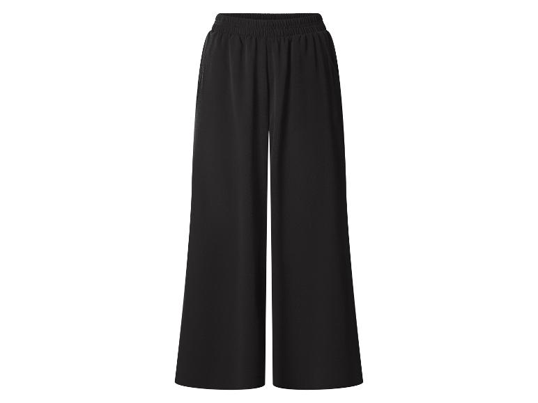 Pantalon large noir à taille élastique