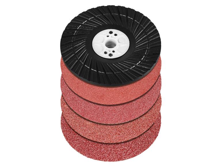 Disques à poncer et disque à tronçonner empilés.