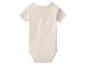 Body bébé à manches courtes beige clair, vue de dos.