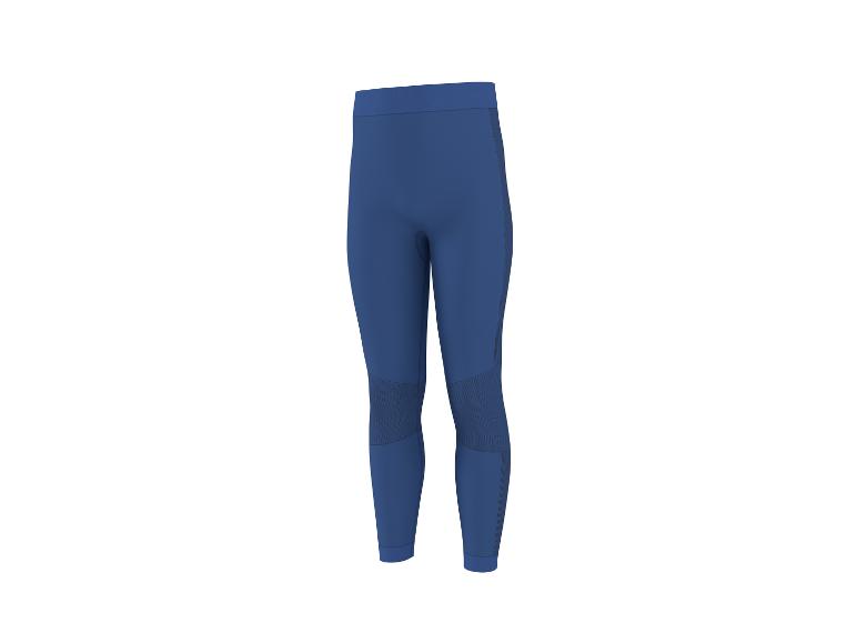 Pantalon d'entraînement bleu pour homme avec genoux et panneaux latéraux renforcés.