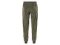 Pantalon de jogging vert foncé avec une taille élastique.