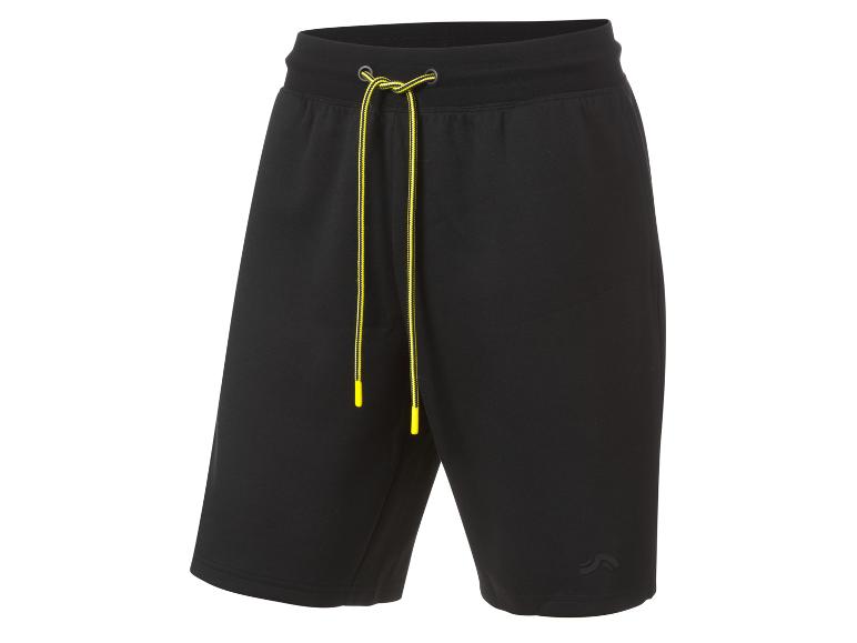 Short de sport noir avec des cordons jaunes