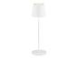 Lampe sur pied blanche au design minimaliste.