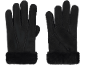 Gants en daim noir pour femme avec revers en fourrure
