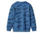 Sweat-shirt enfant bleu avec imprimé skateboard noir, vue de dos