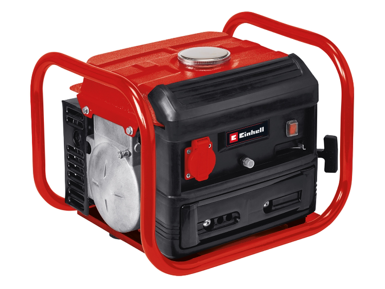 Générateur portable Einhell rouge.