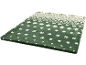Couverture verte avec flocons de neige blancs et motif Fair Isle.