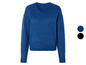 Un pull bleu en tricot à col en V.