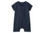 Barboteuse bébé bleu foncé à manches courtes et fermeture éclair