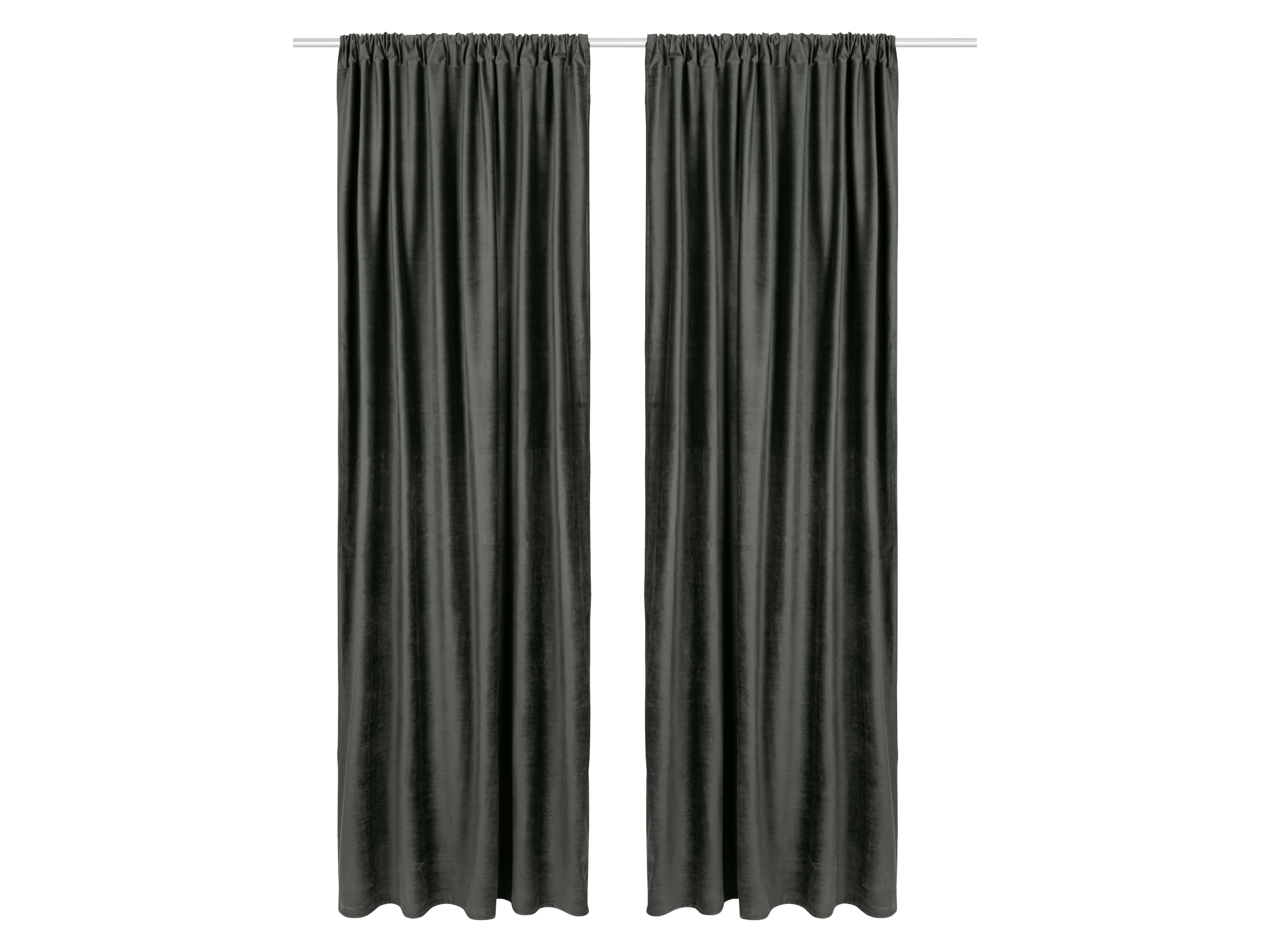 LIVARNO home Lot de 2 rideaux en velours, 135 x 254 cm (vert foncé)